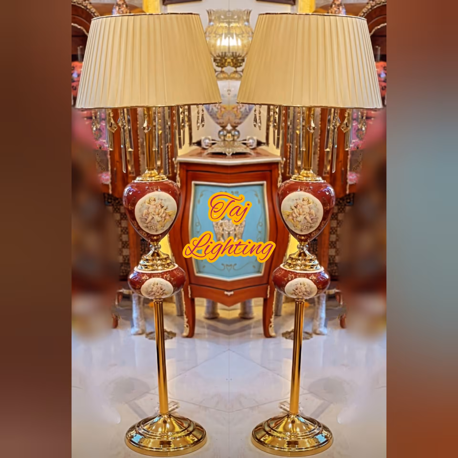 آباژور کنارسالنی   زرشکی طرح فرشته دو طبقه آویز دار مدل برونو (پس کرایه)