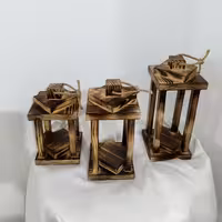 فانوس چوبی 3 عددی