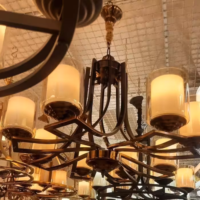 لوستر طلایی آنتیک نقره سالن پذیرایی اتاق آشپزخانه فلزی ارزان مدرن لهستانی آبکاری فورتیک باضمانت مدل پدالی 6 شاخه کد 5010