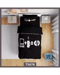 سرویس لحاف روتختی کودک یک نفره 5 تکه نوپه هوم Nopehome طرح کامپیوتر کد T5678