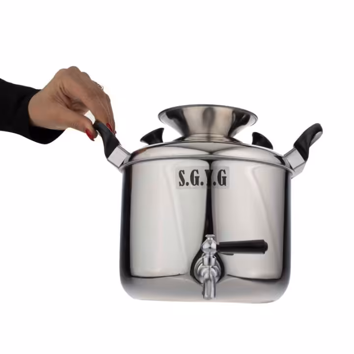 کتری شیردار استیل شقایق 7لیتر