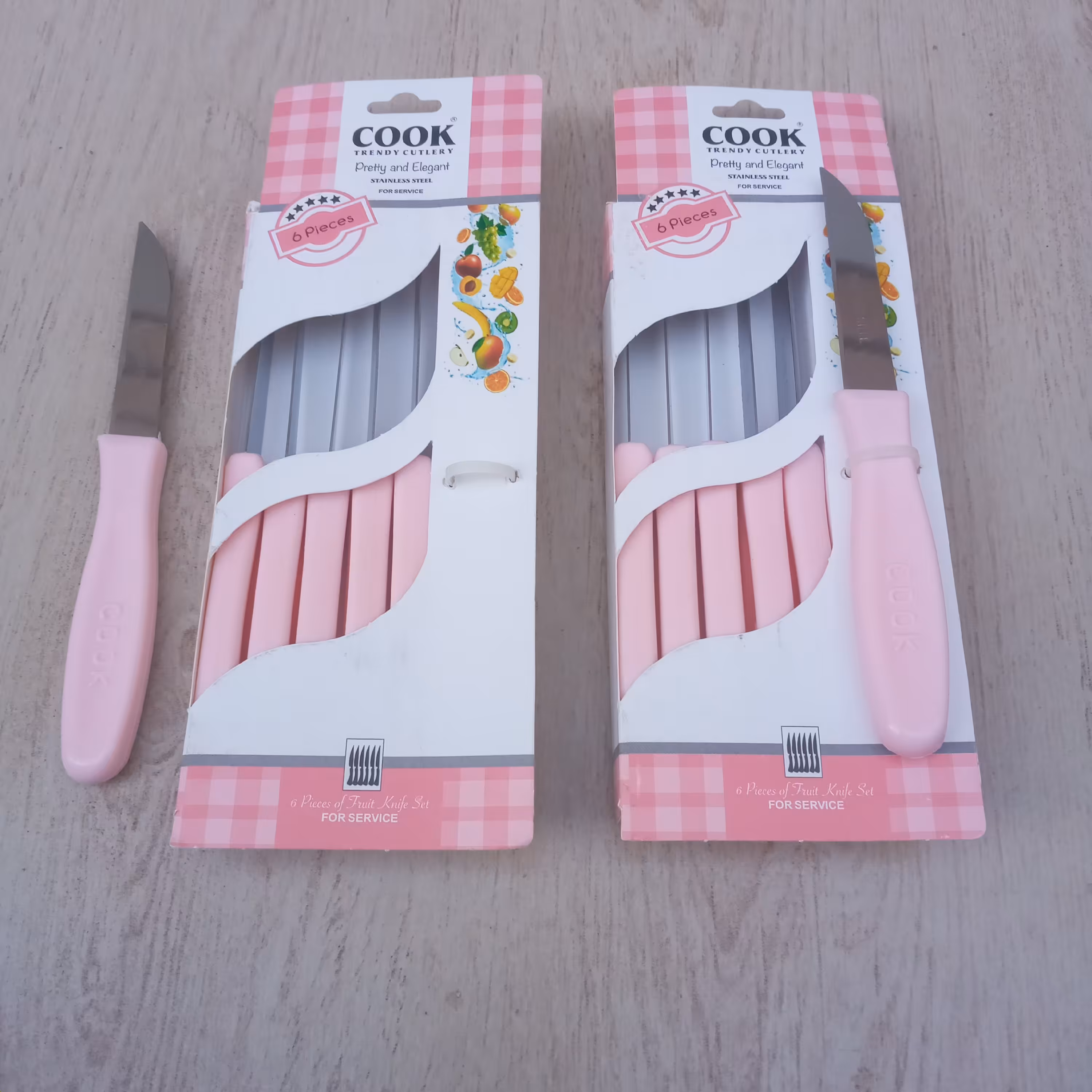 چاقو میوه خوری مارک کوک رنگ صورتی 