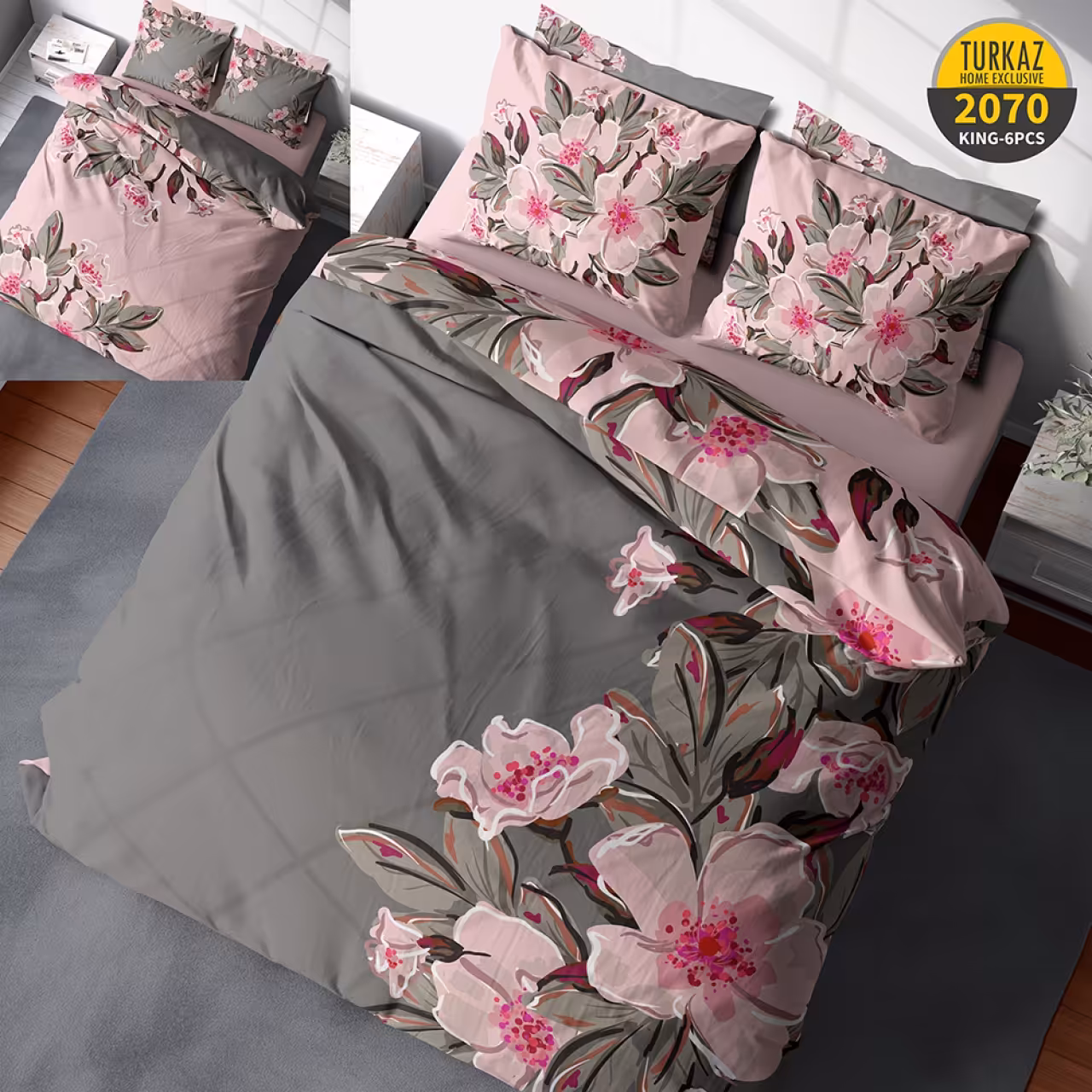 ست روتختی ترک آز کد 2070 دونفره 6 تکه