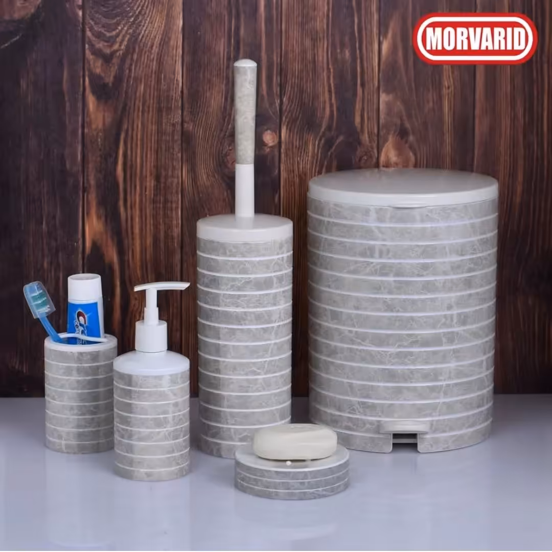 سرویس 5 پارچه مروارید ویولت طوسی سفید