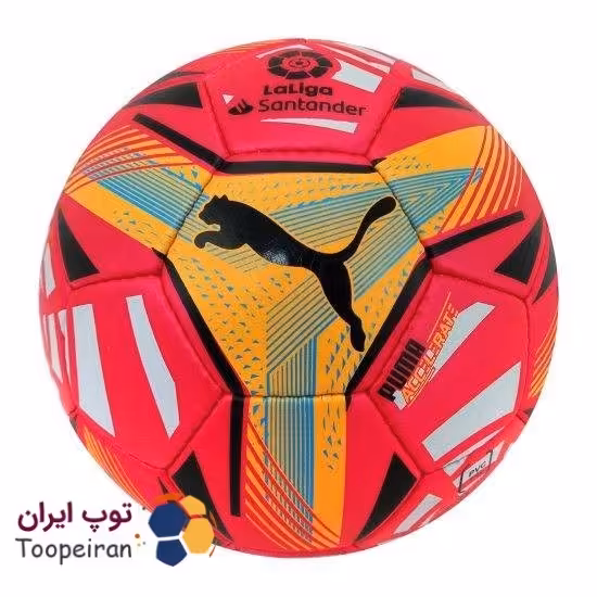 توپ فوتبال طرح پوما دوختی رنگ قرمز سایز 5
