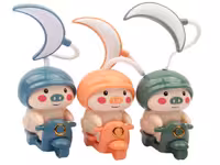 چراغ مطالعه کودک به همراه تراش طرح خوک موتور سوار