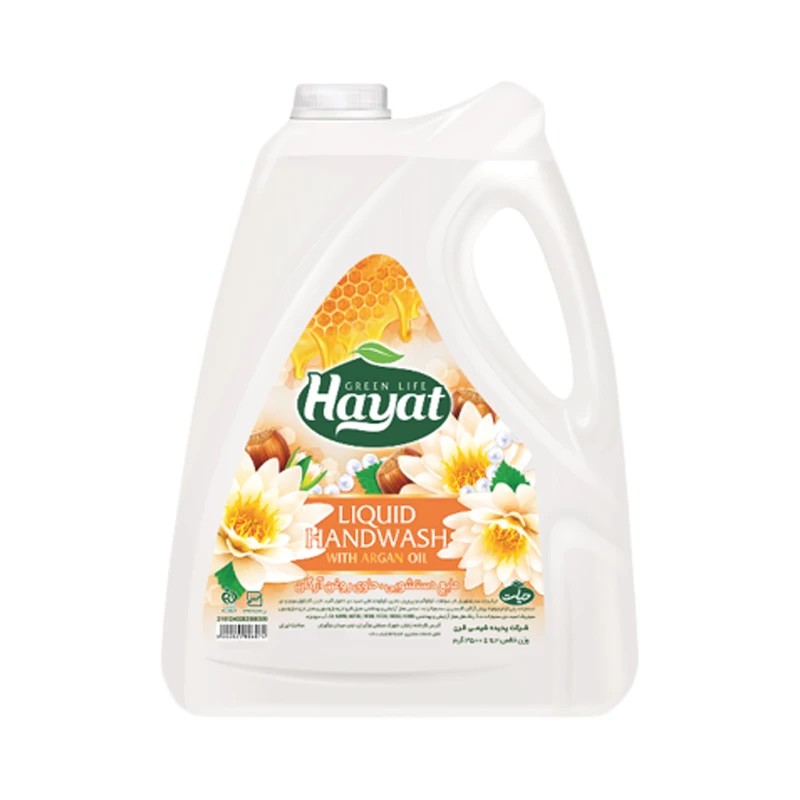 مایع دستشویی حیات مدل روغن آرگان و عسل وزن 3500 گرم