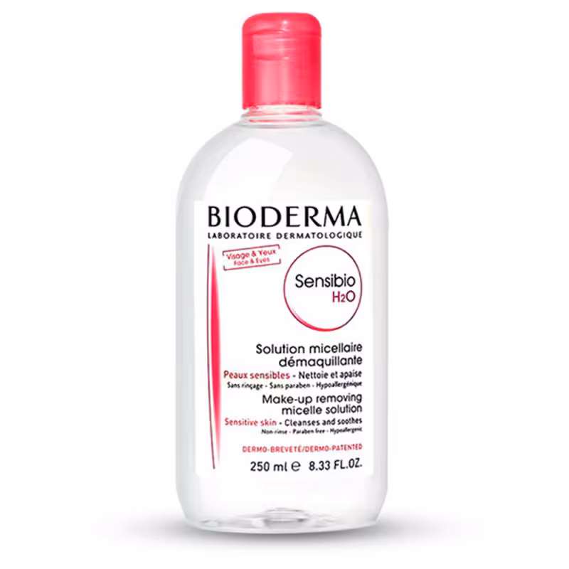 محلول بایودرما پاک کننده آرایش صورت و دور چشم Bioderma Sensibio H2O Make up Remover • خوش آرا