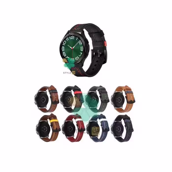 بند ساعت چرمی Nubuck Leather مناسب سامسونگ Galaxy Watch 6 Classic