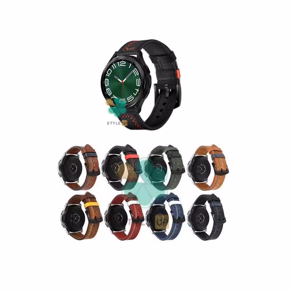 بند ساعت چرمی Nubuck Leather مناسب سامسونگ Galaxy Watch 6 Classic