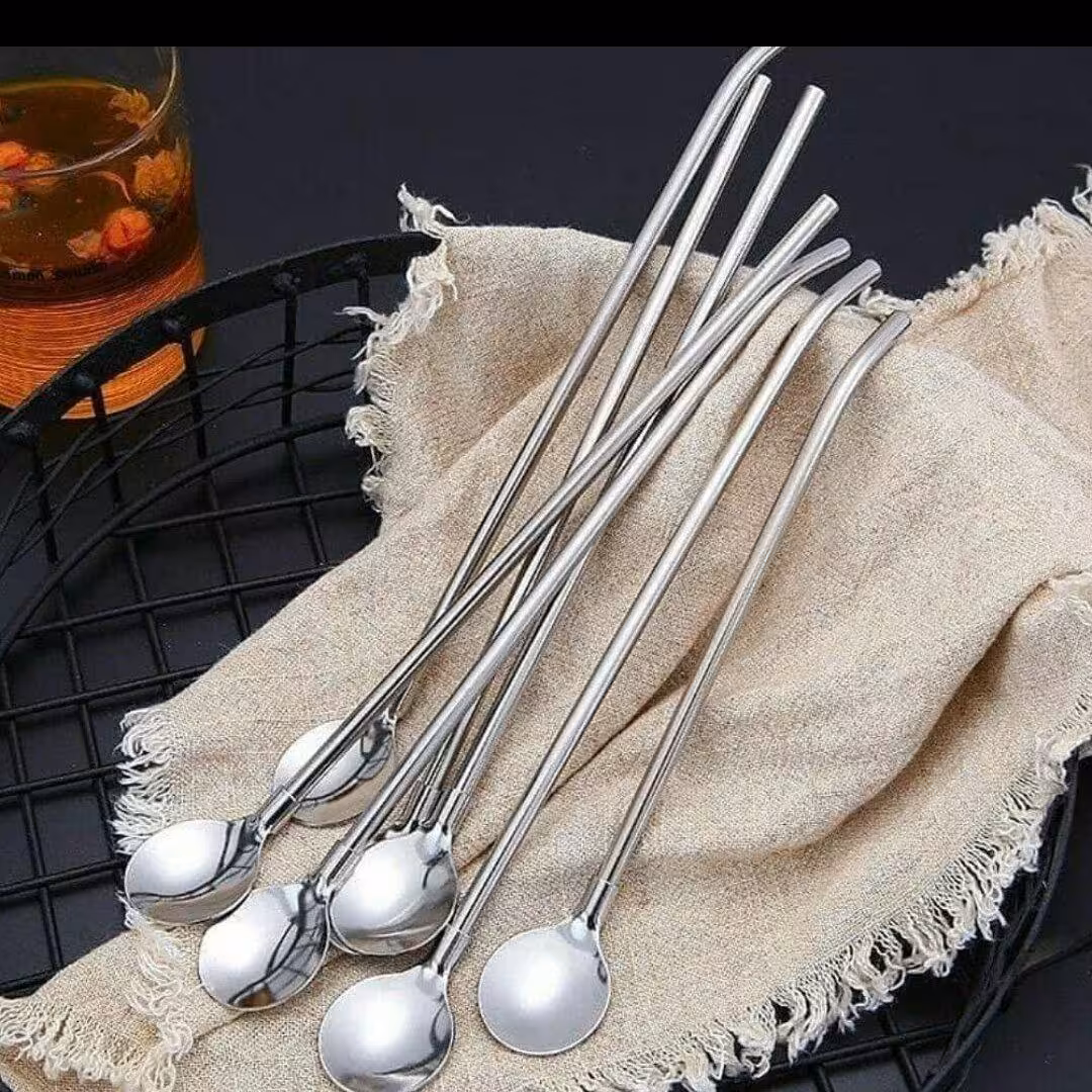 نی استیل قاشق دار6عدد