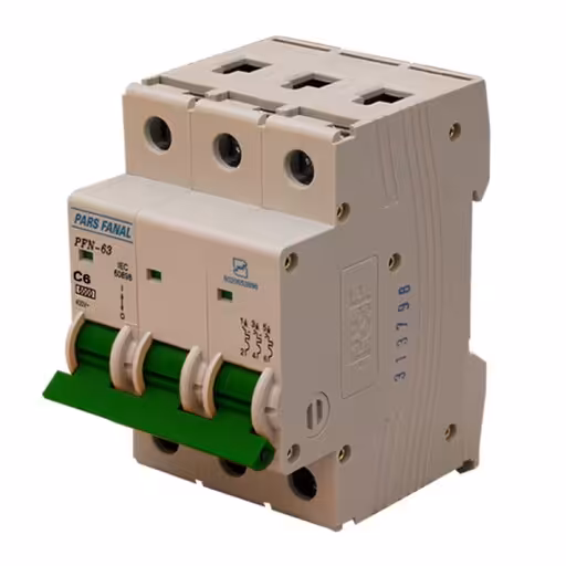 کلید مینیاتوری مدل PFN-3P سه پل 6 آمپر پارس فانال - %sitena