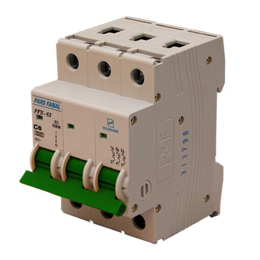 کلید مینیاتوری مدل PFN-3P سه پل 6 آمپر پارس فانال - %sitena