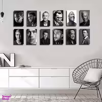 تابلو شاسی بکلیت طرح مشاهیر سینمای جهان مدل SH-1708 مجموعه 12 عددی