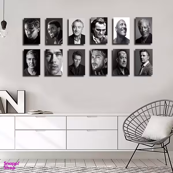 تابلو شاسی بکلیت طرح مشاهیر سینمای جهان مدل SH-1708 مجموعه 12 عددی