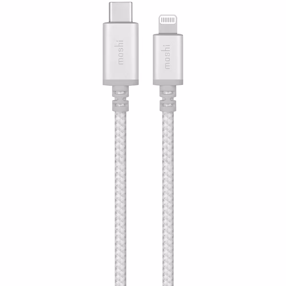 کابل MOSHI موشی تبدیل USB-C به Lightning مدل Integra طول 1.2 متری نقره ای - Hiapple.ir