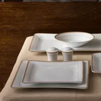 سرویس چینی زرین طرح سپینود وینچی 30 پارچه حاشیه طلایی (درجه یک) سرویس غذاخوری 6 نفره ارسال بصورت پس کرایه