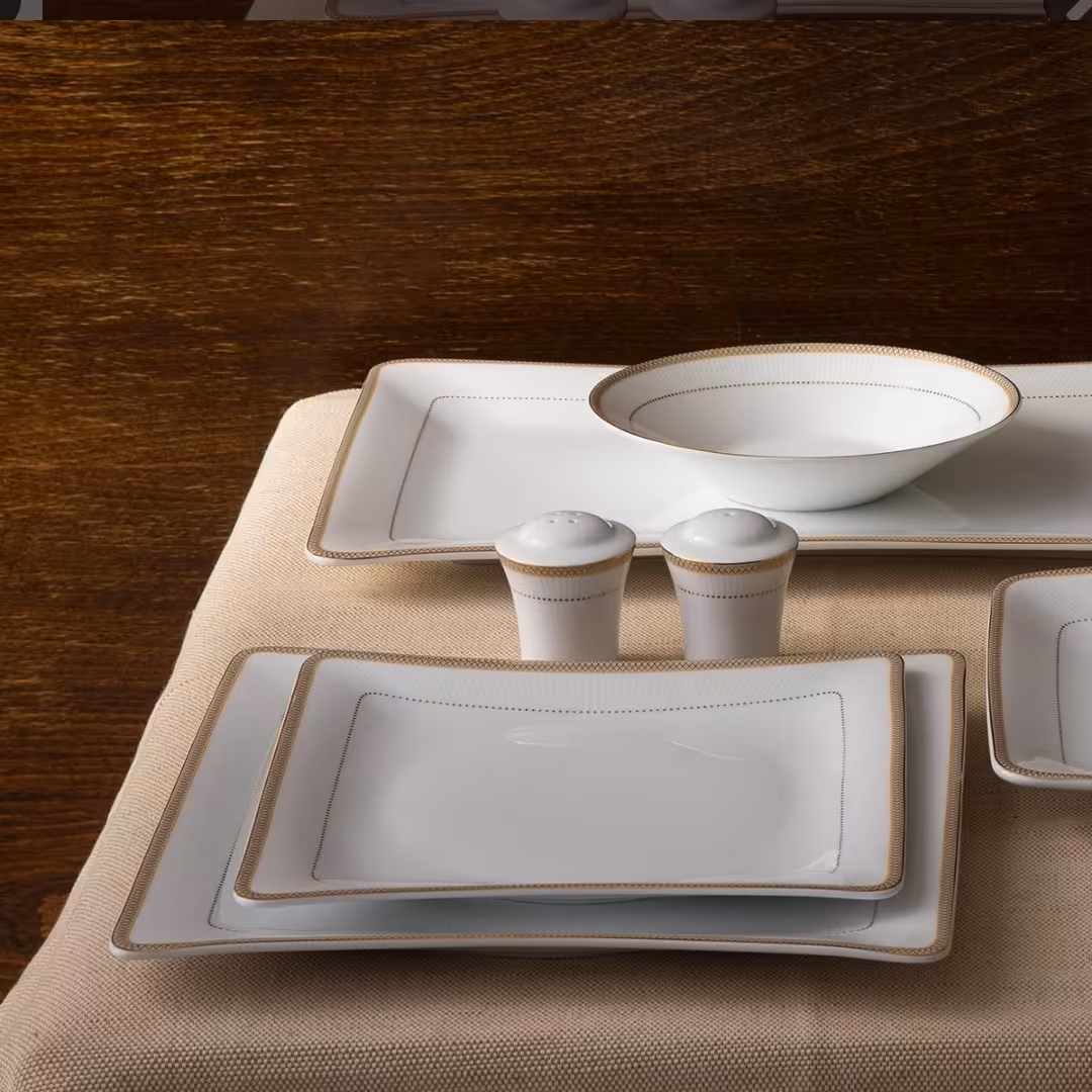 سرویس چینی زرین طرح سپینود وینچی 30 پارچه حاشیه طلایی (درجه یک) سرویس غذاخوری 6 نفره ارسال بصورت پس کرایه