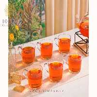 لیوان شیشه ای دسته دار 285 سی سی لیمون