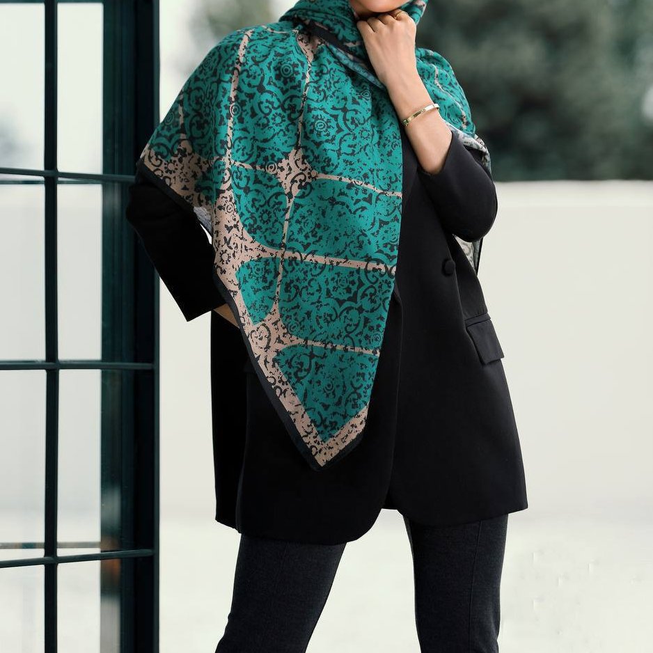 روسری نخی سبز