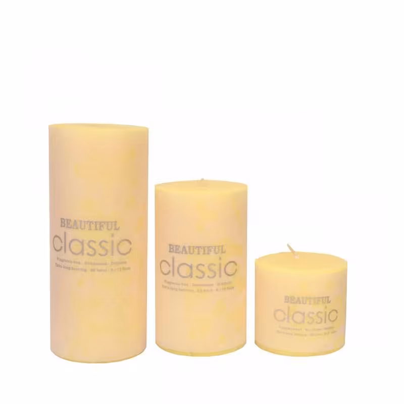ست شمع استوانه ای کلاسیک قطر 6 سانت