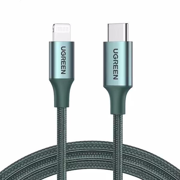 کابل تبدیل usb-c به lightning یوگرین مدل UGreen USB-C to Lightning Cable US304 طول 1 متر