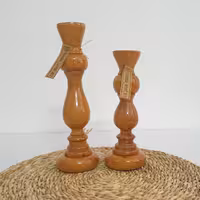 شمعدان چوبی خراطی