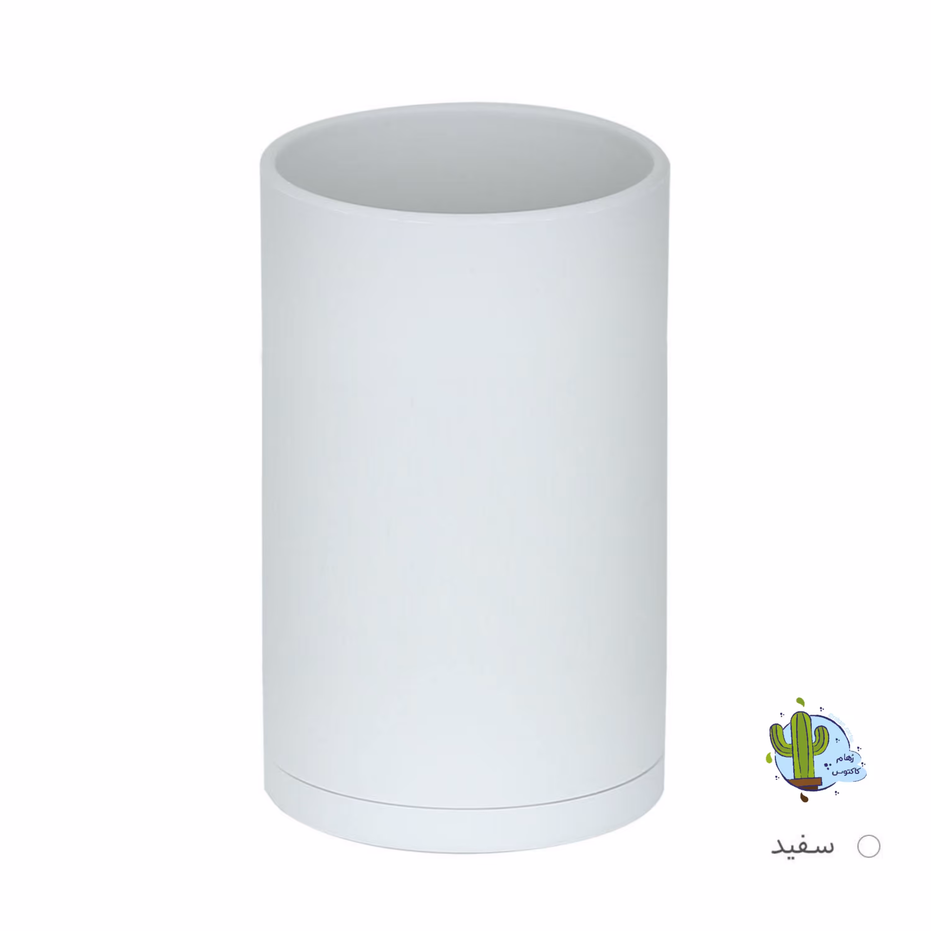 گلدان پلیمری 123 استوانه ای مهرنی سایز 20 رنگ طوسی