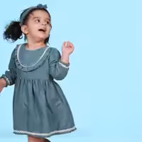 ست پیراهن و هدبند دخترانه مدل مانلی مناسب 6 ماه 