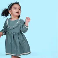 ست پیراهن و هدبند دخترانه مدل مانلی مناسب 6 ماه 