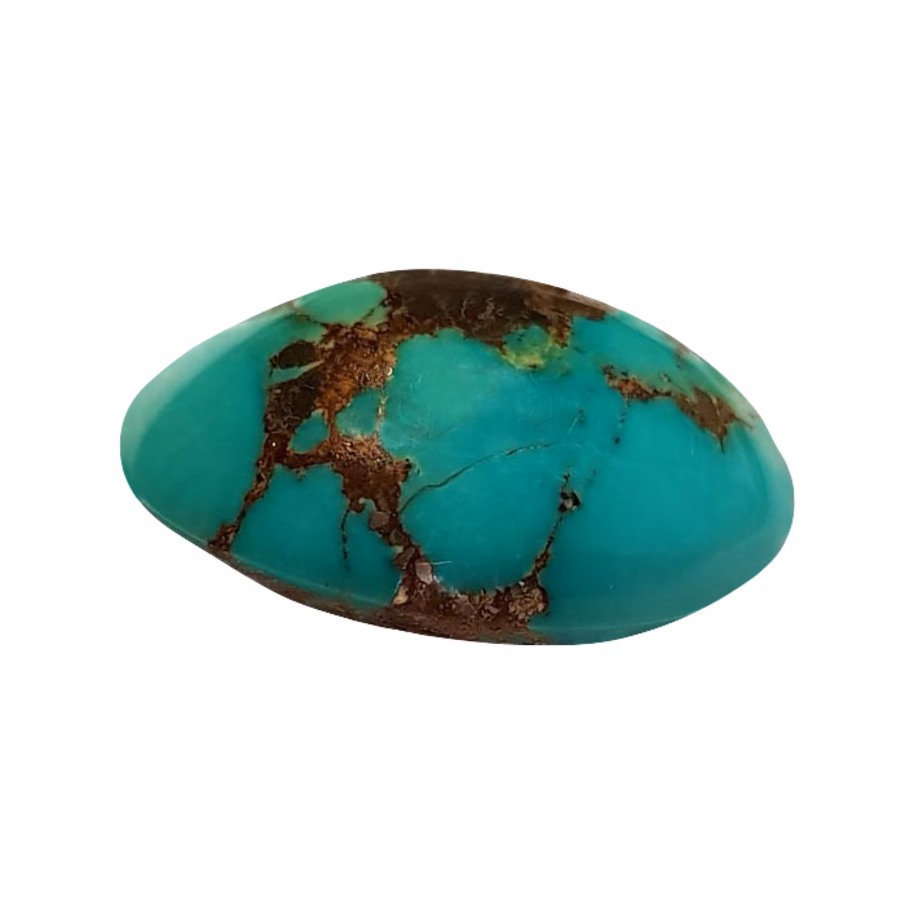 فیروزه طبیعی نیشابور  مغز سنگ رنگ سبز آبی همراه رگه های زیبا و تراش دامله کد720