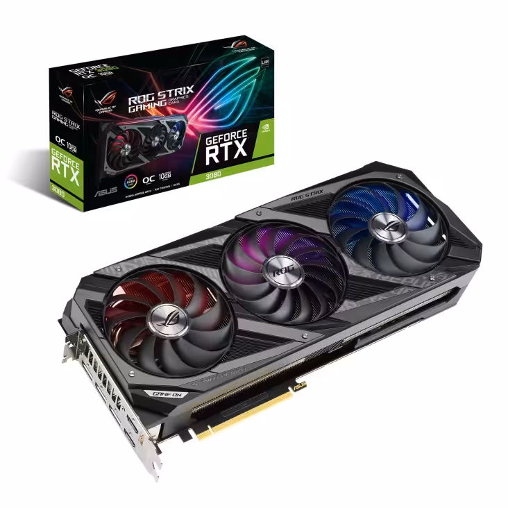 کارت گرافیک ایسوس مدل ROG-STRIX-RTX3080-O10G-V2-GAMING حافظه 10 گیگابایت