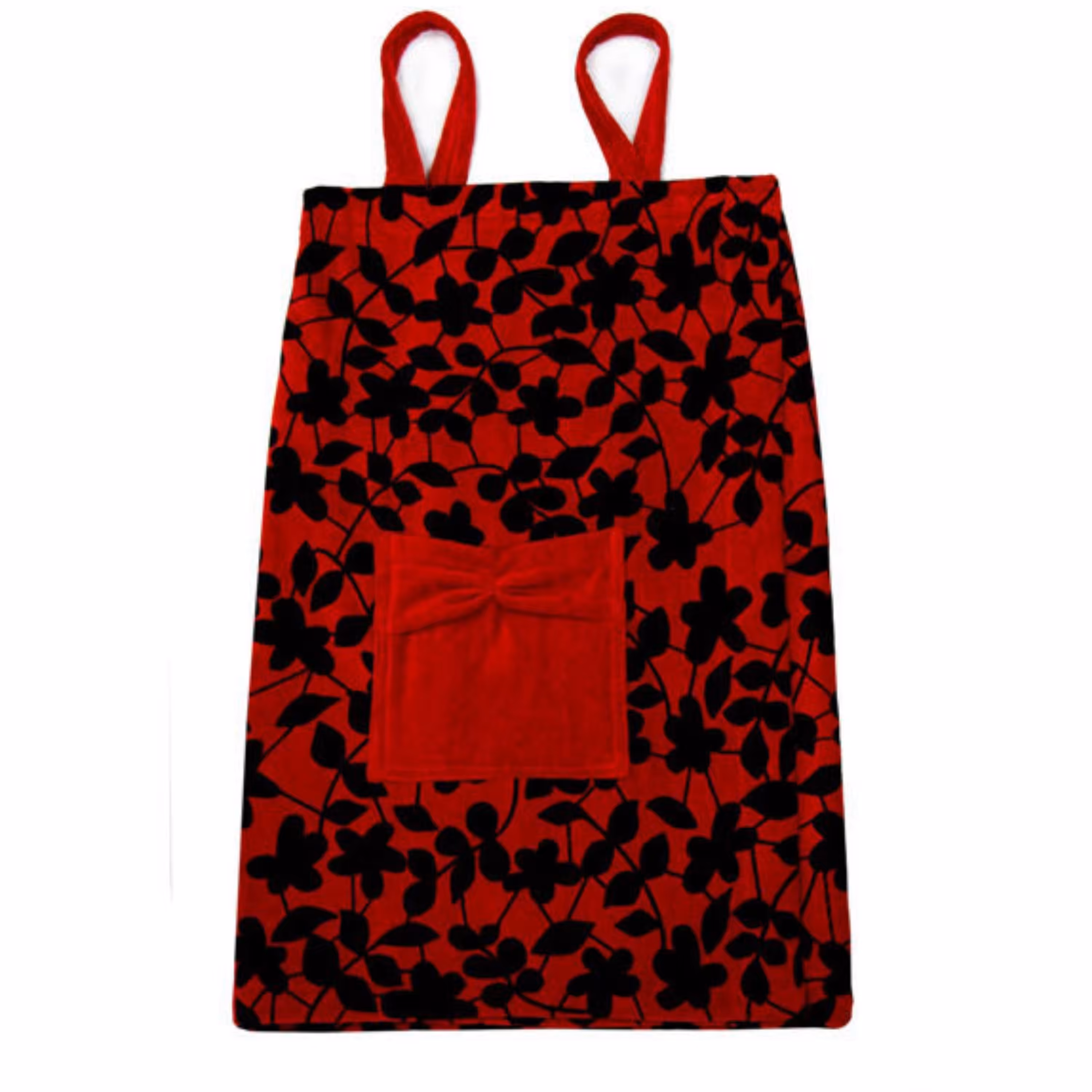 حوله دکلته زنانه پودایران طرح پیچک قرمز سایز آزاد (100درصد پنبه) ضد حساسیت