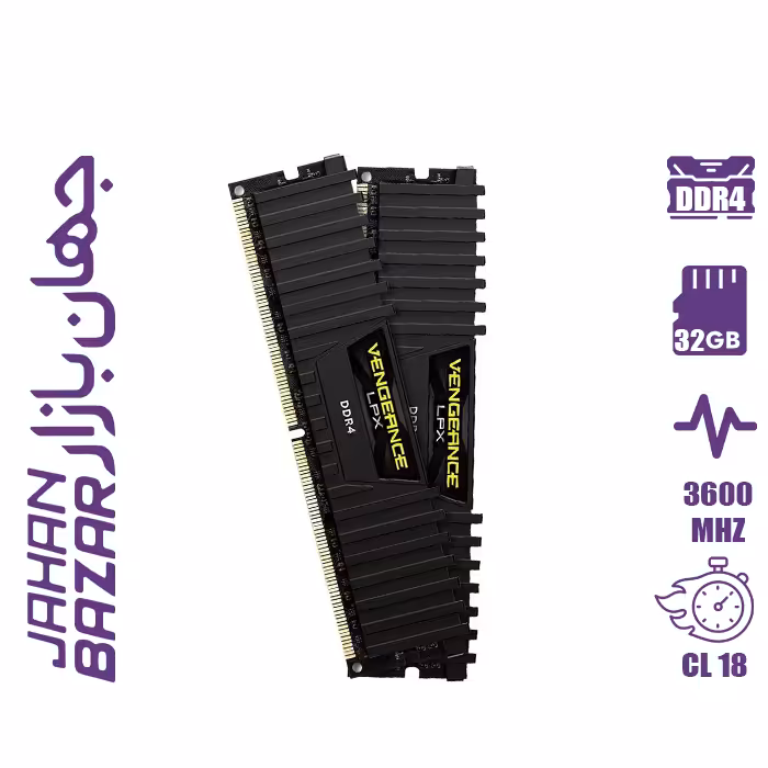 رم کامپیوتر کورسیر 32 گیگابایت VENGEANCE LPX 3600MHz Dual DDR4 CL18