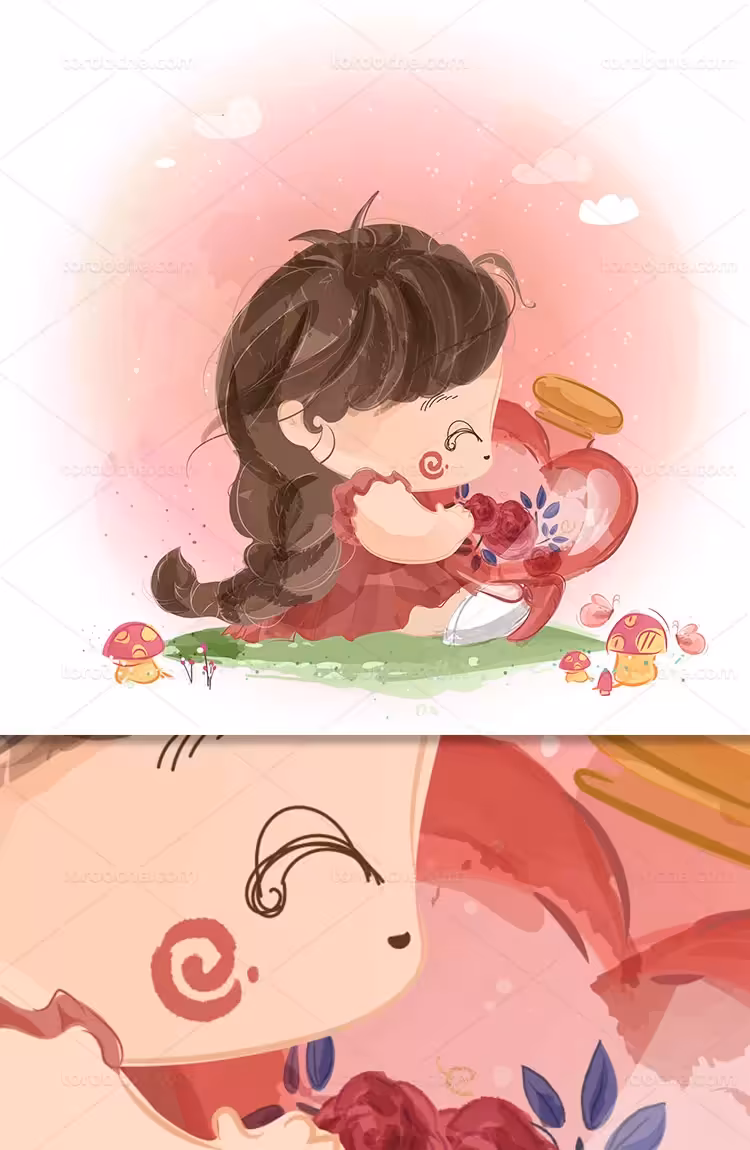 وکتور دختر بچه مهربان | گرافیک با طعم تربچه