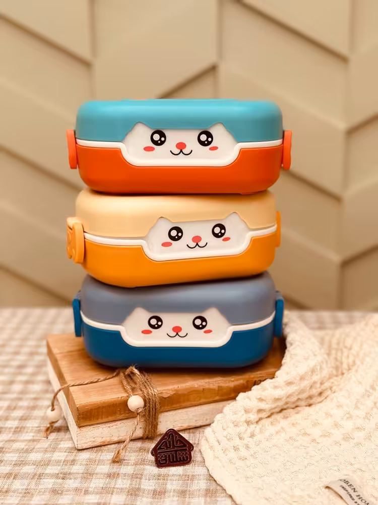 ظرف غذا درب قفلی دورنگ فانتزی کد001684