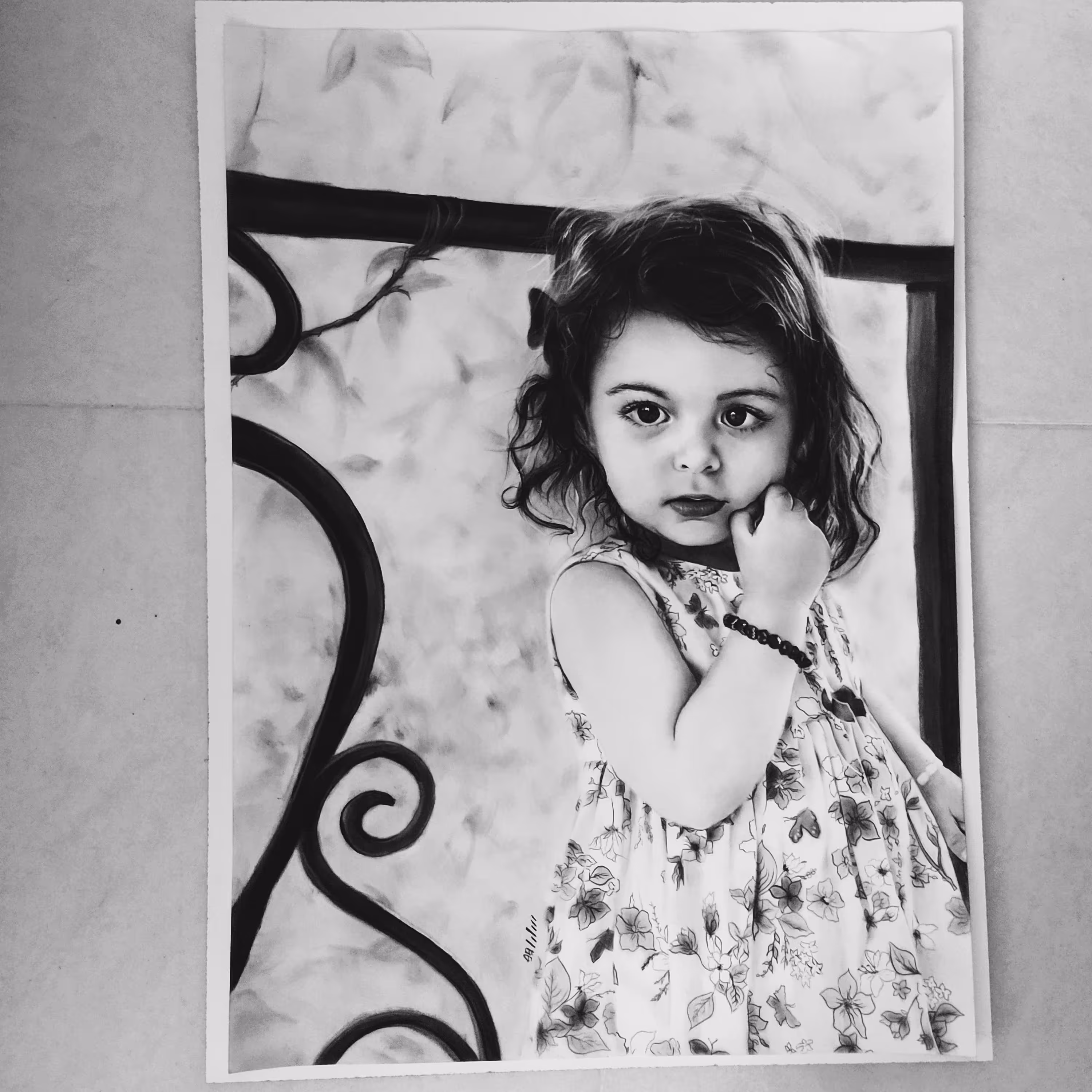 طراحی سیاه قلم با عکس شما ( 50×70سانتی متر )