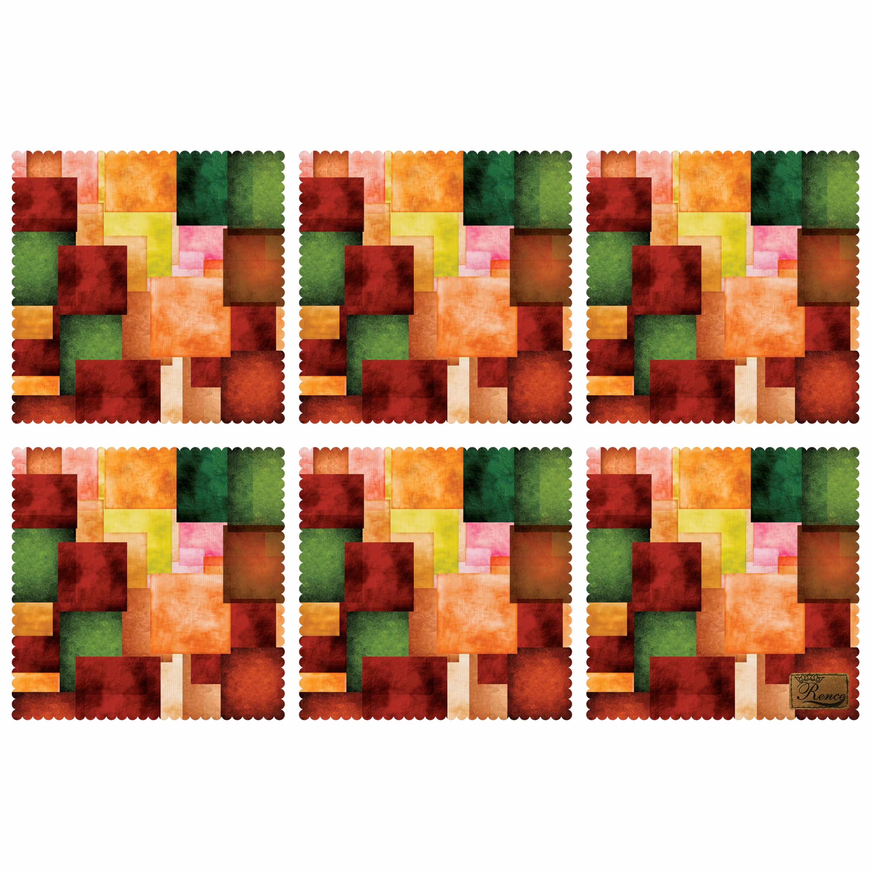 زیر بشقابی مربعی پارچه مخمل سایز 30 در 30 مدل U1-443 شرکت رنس