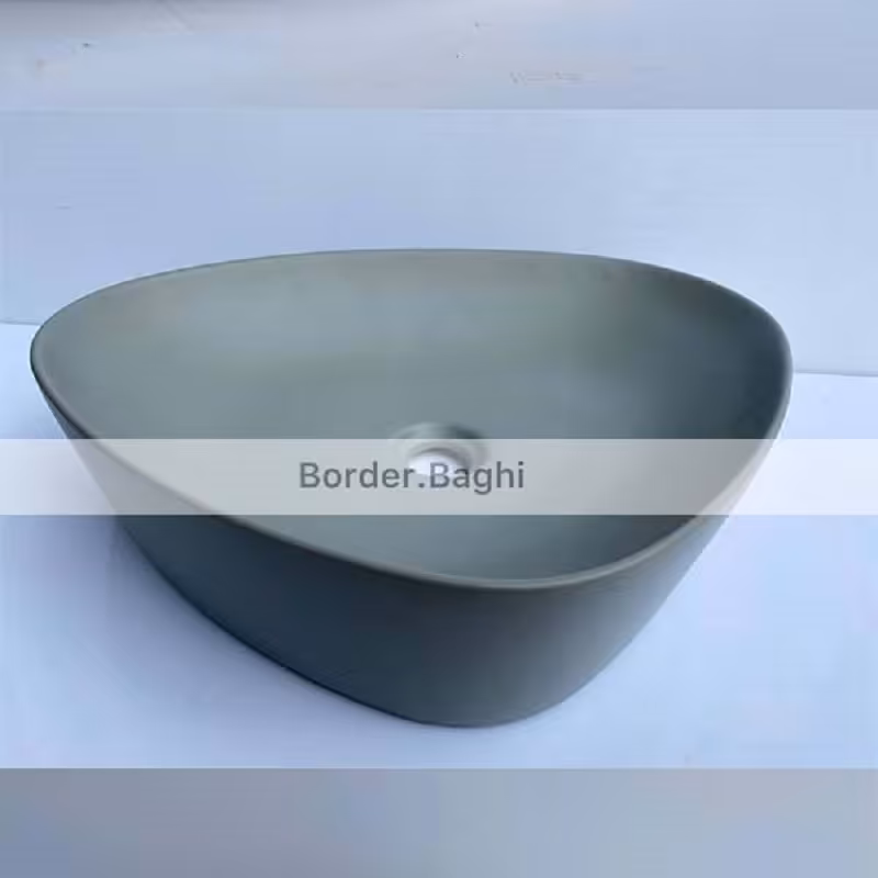 کاسه روشویی مدل مثلث طوسی مات