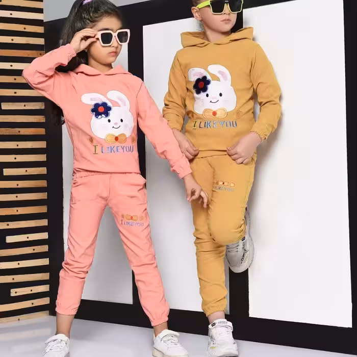 ست هودی شلوار بچگانه دخترانه پسرانه اسپرت دو تیکه آستین دار سایز50