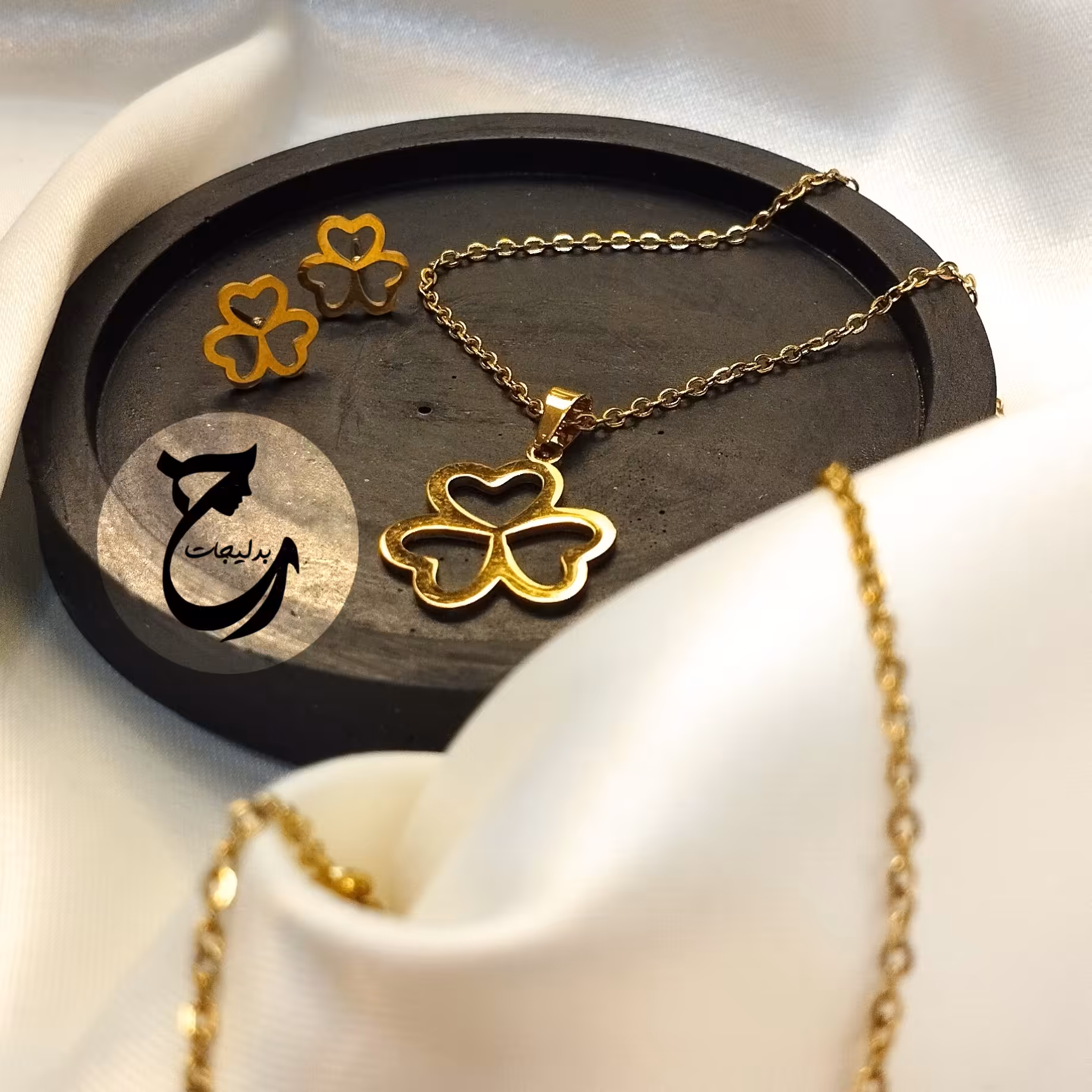 ست گردنبند و گوشواره استیل