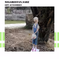 عروسک تیلدا طرح دختر مزرعه دستساز 45 سانتی