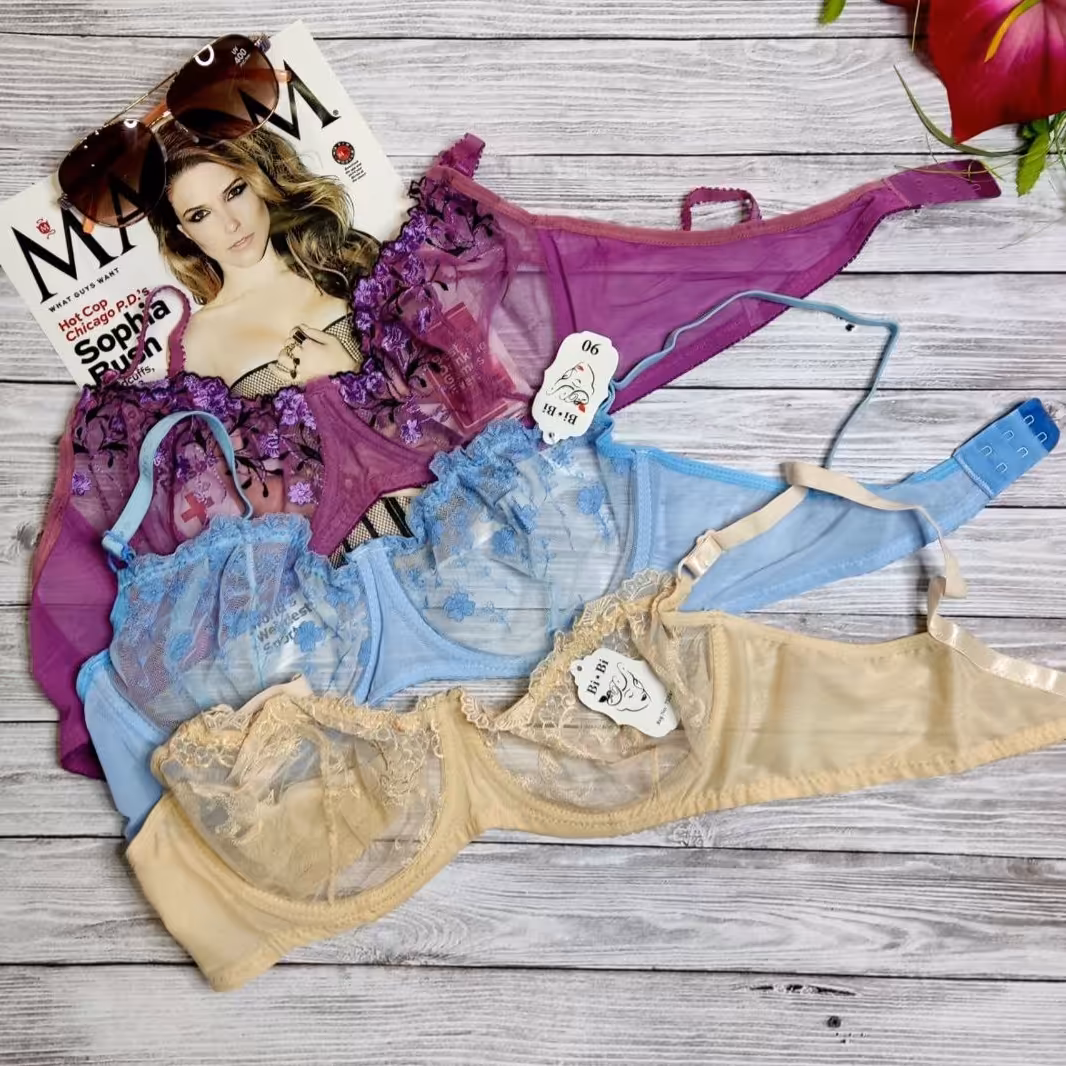 سوتین گیپور نرم و لطیف بنفش دلربا آبی ملیح کیفیت عالی خنک