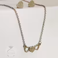   نیمست استیل رنگ ثابت نقره ای طرح قلب  shine دار