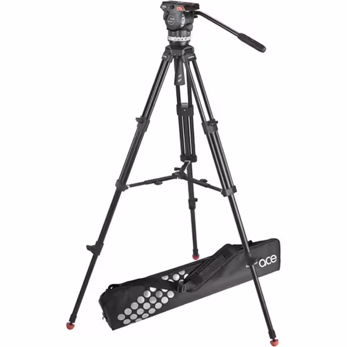 سه پایه ساچلر Sachtler Ace M Fluid Head with 2-Stage Aluminum Tripod & Mid-Level Spreader