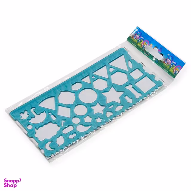 شابلون طرح اشکال مدل A01 رنگ فیروزه ای مجموعه 2 عددی
