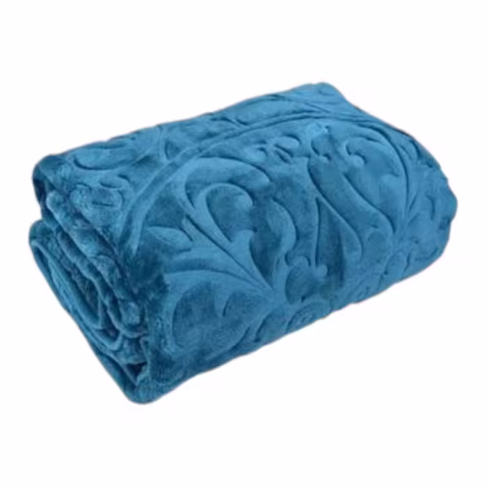 پتو گلبافت دونفره گل برجسته تک رنگ سایز 200*220 سانتی متر