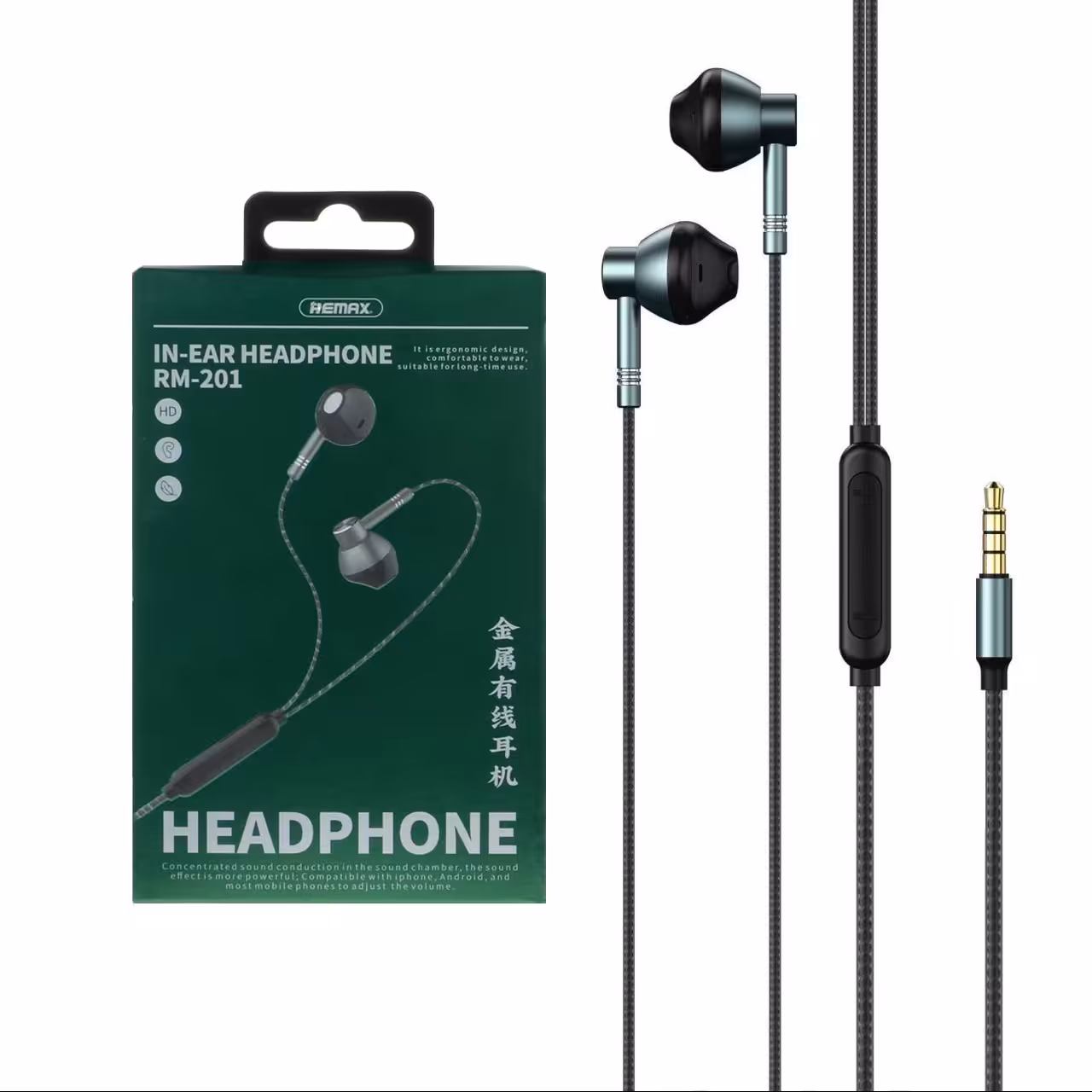 هندزفری باسیم Remax مدل RM-201 - خاکستری