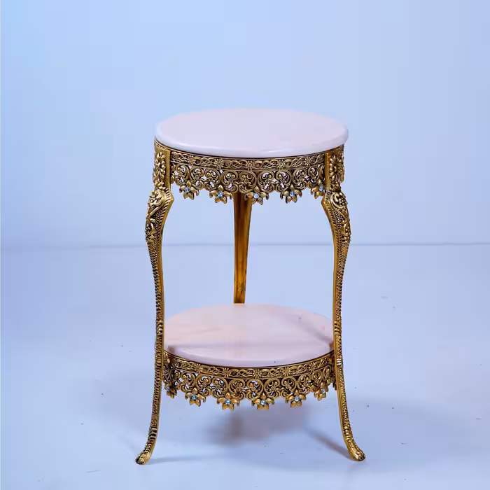 میز تلفن 2 طبقه طرح دایره قطر 40 سانت  - ارسال باربری و به صورت پس کرایه به سراسر  کشور