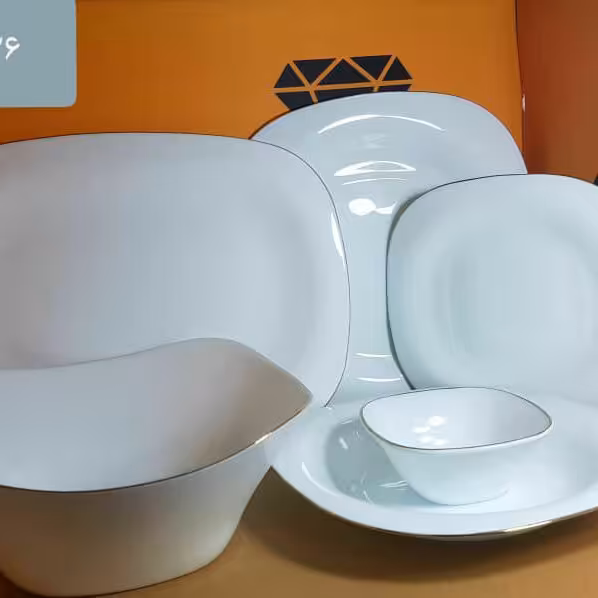 سرویس 26پارچه آرکوپال لب طلا مربع مدرن